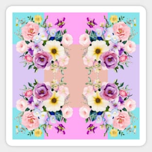 watercolor floral colorful seamless pattern Sticker